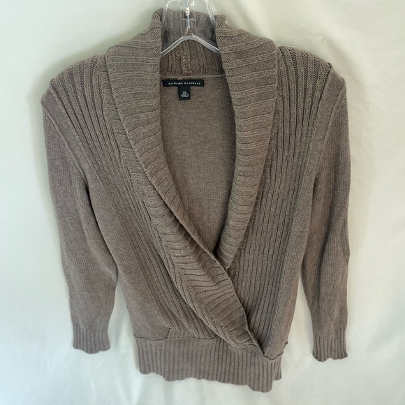 Banana Republic Cross Over knit sweater Brown Size XS - Picture 4 of 11